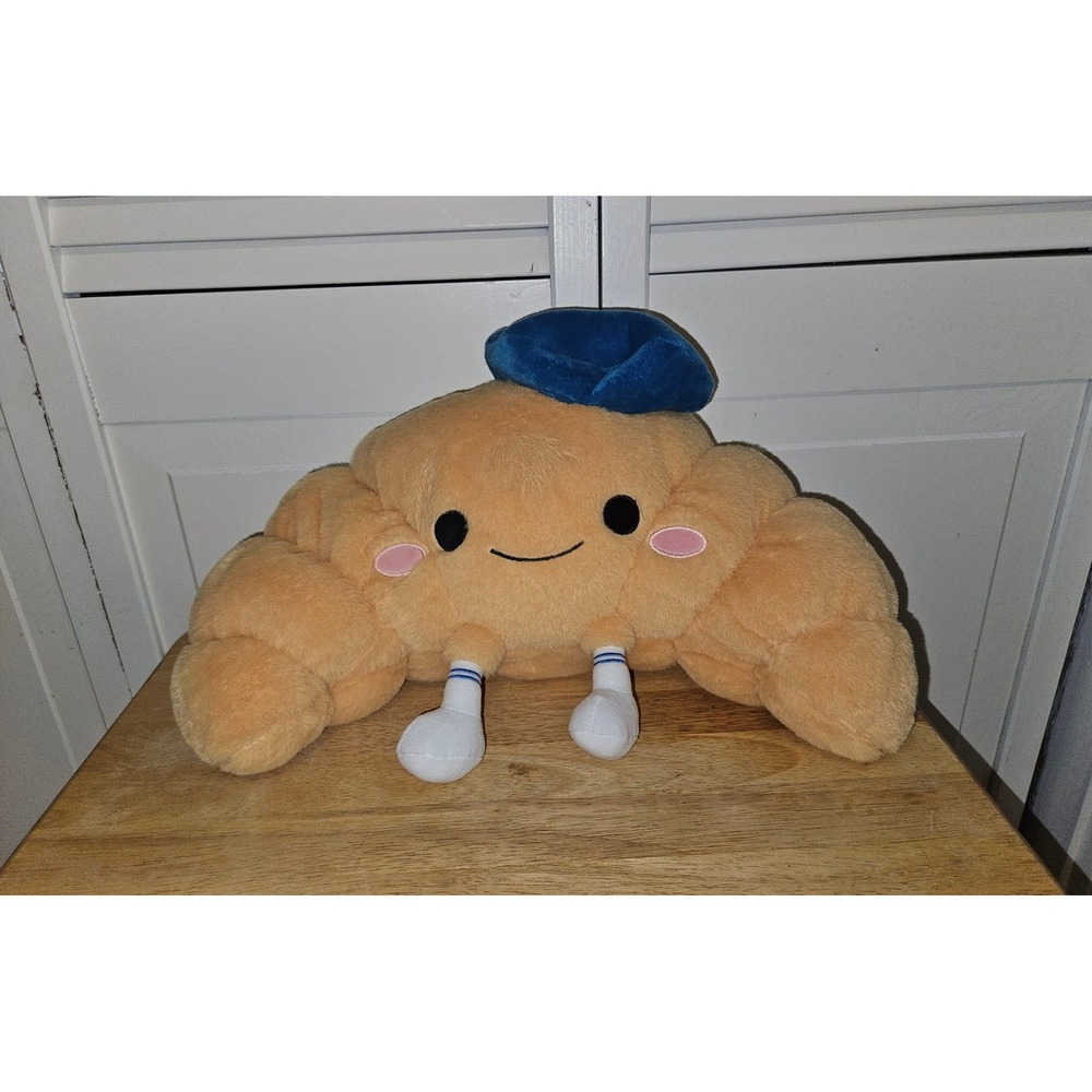 Moonpop Cozy Warmer Croissant Plush Toy Blue Beret French Bakery Foodie Kids